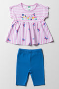 Top And Leggings Set Pink And Blue