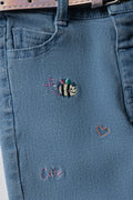 Belted Denim Pants Mid Blue (1)