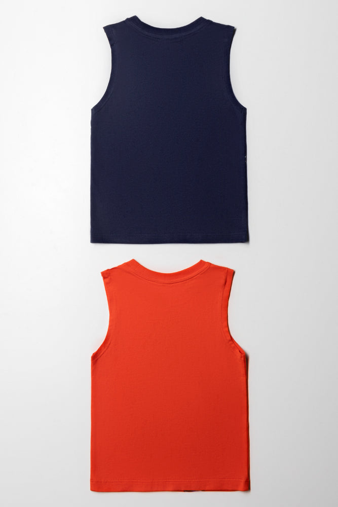Spiderman 2 Pack Vests Navy & Red (3)