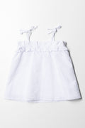 Strappy Anglaise Top White