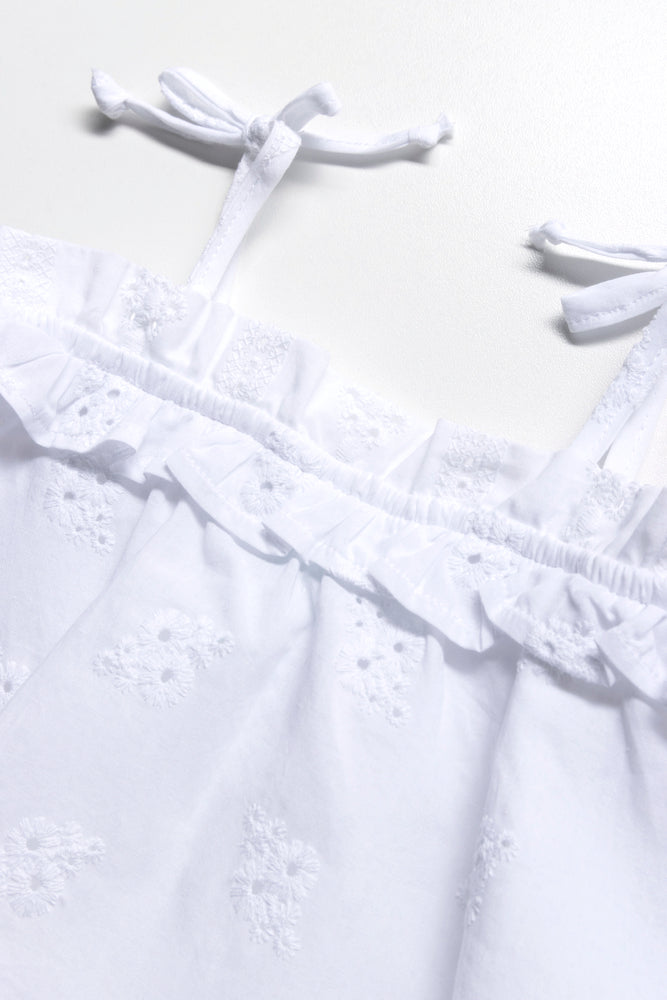 Strappy Anglaise Top White (1)