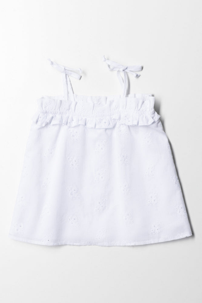 Strappy Anglaise Top White (2)