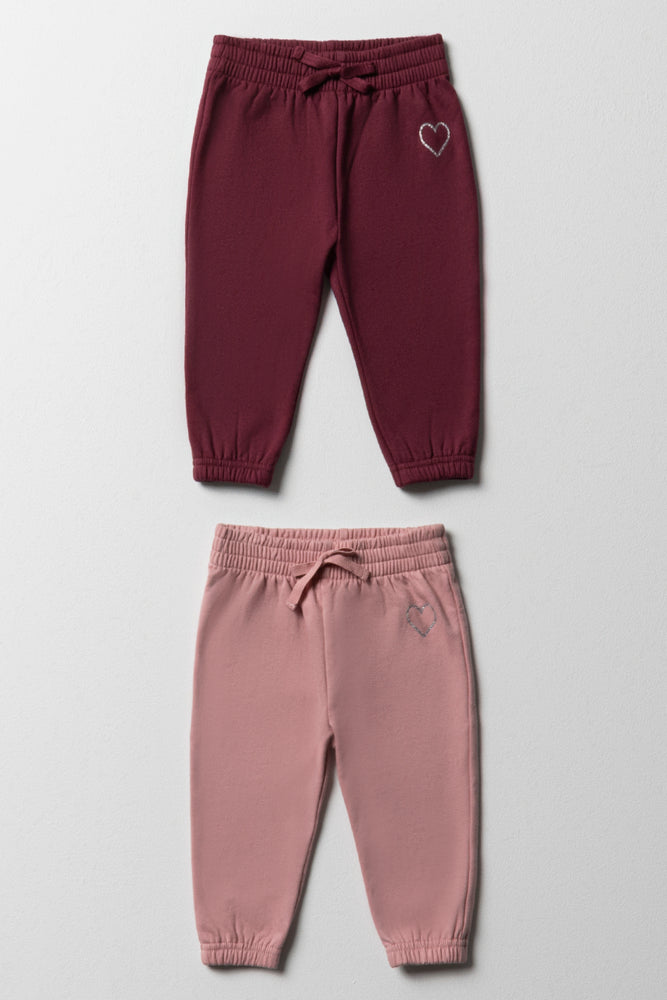 2 Pack Trackpants Pink & Burgundy