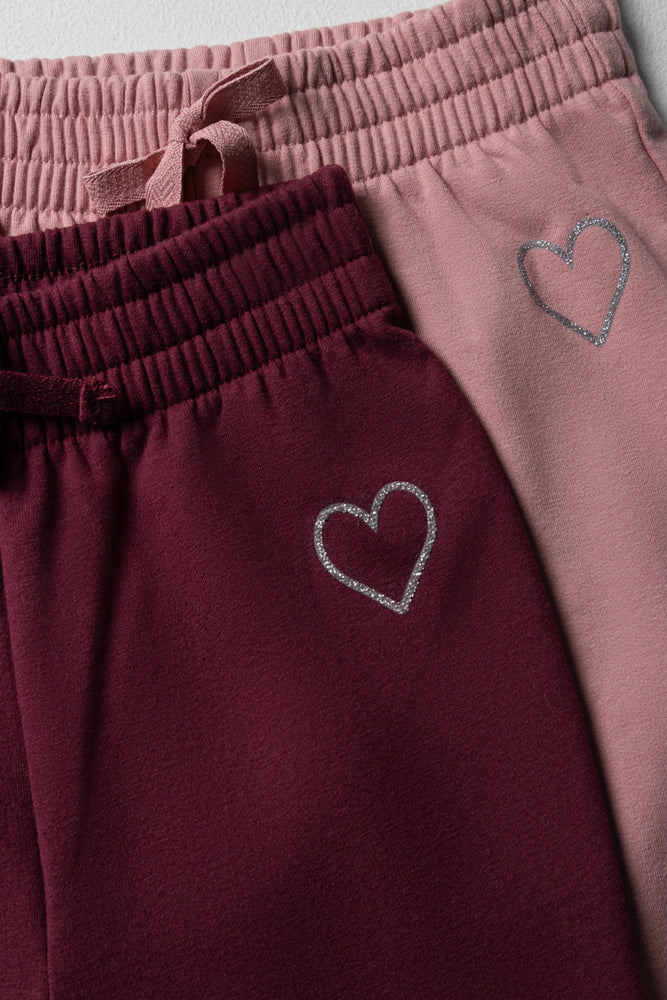 2 Pack Trackpants Pink & Burgundy