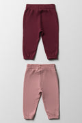 2 Pack Trackpants Pink & Burgundy (2)