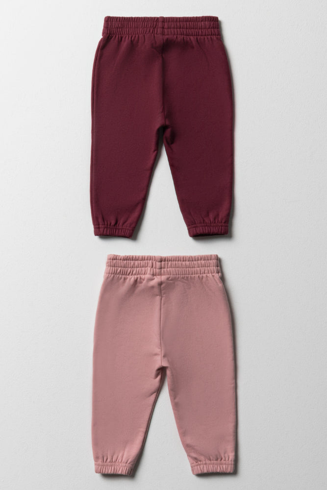 2 Pack Trackpants Pink & Burgundy (2)