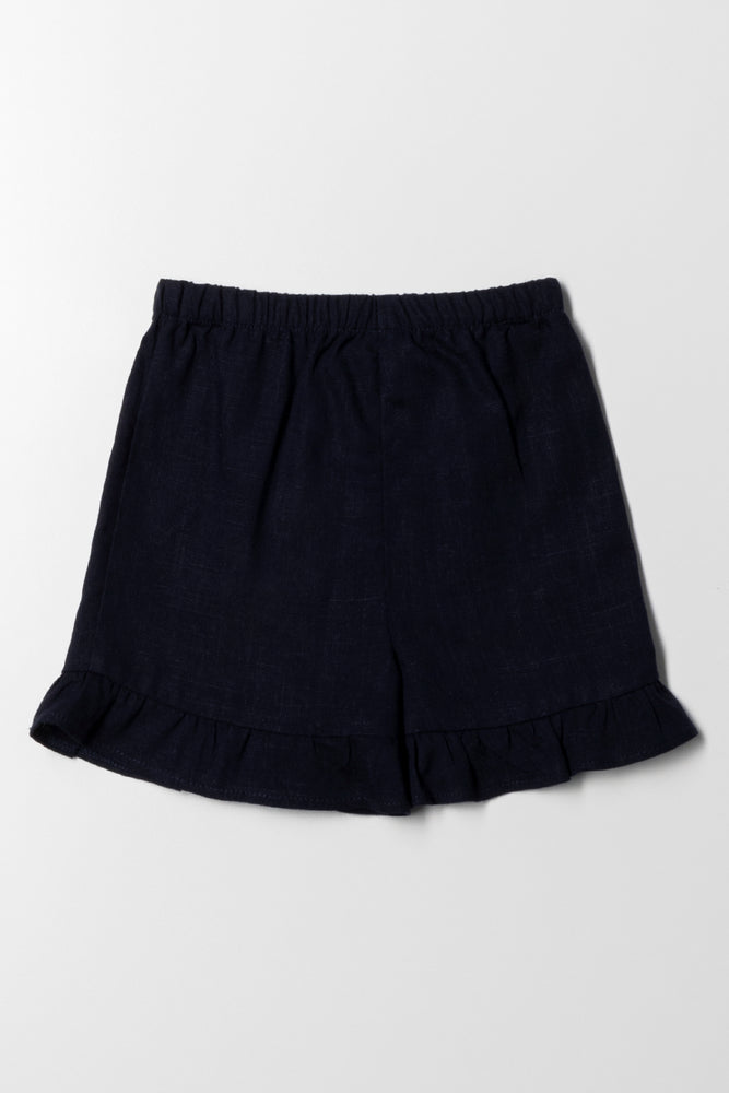 Frill Shorts Navy (2)