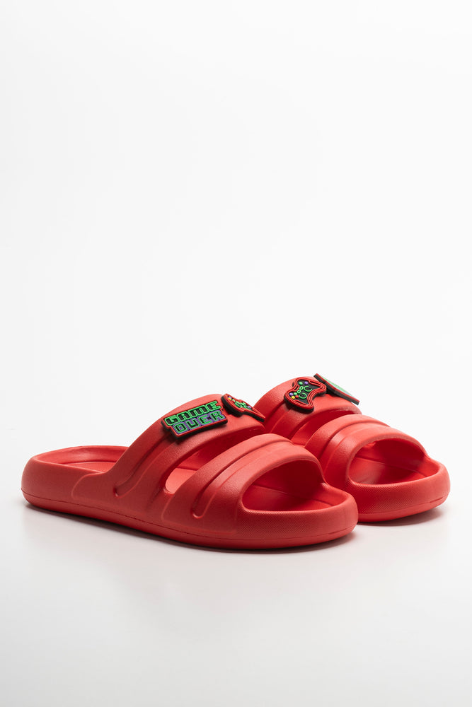 Double Band Slides Red