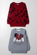 2 Pack Minnie Mouse Tracktops Grey & Red