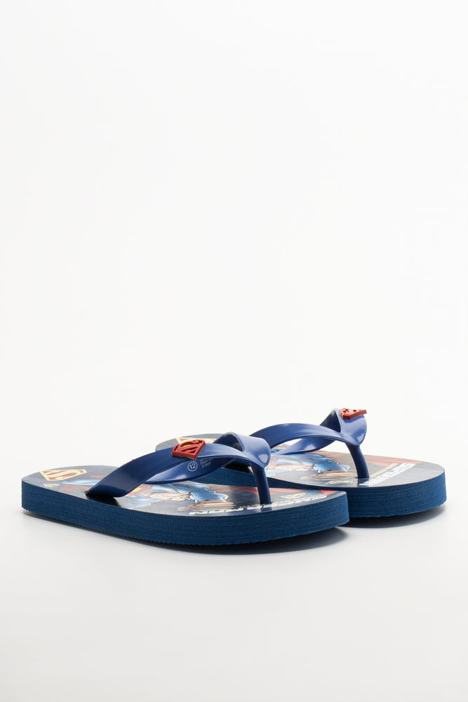 Superman Flip Flops Navy