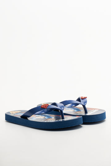 Superman Flip Flops Navy