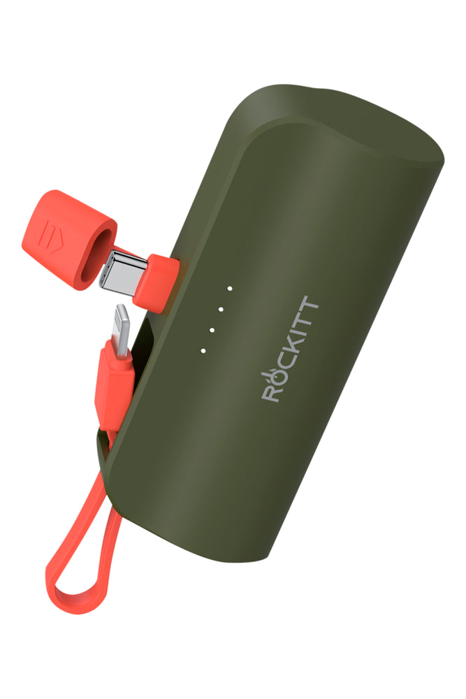 Rockitt Mini Plug In Power Bank 5000MAH Green