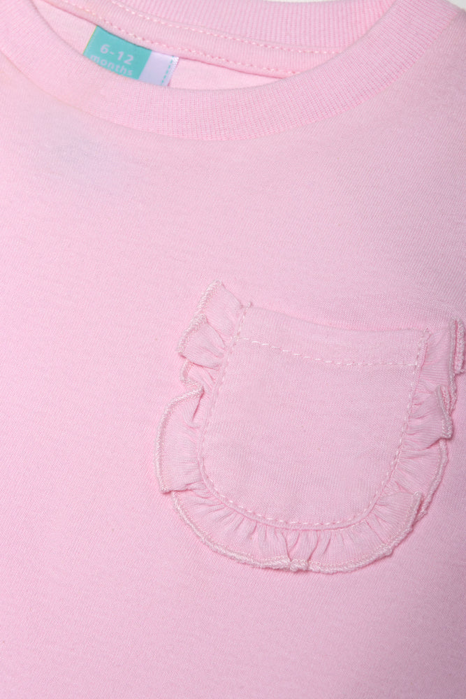 Long Sleeve Pocket T-Shirt Pink