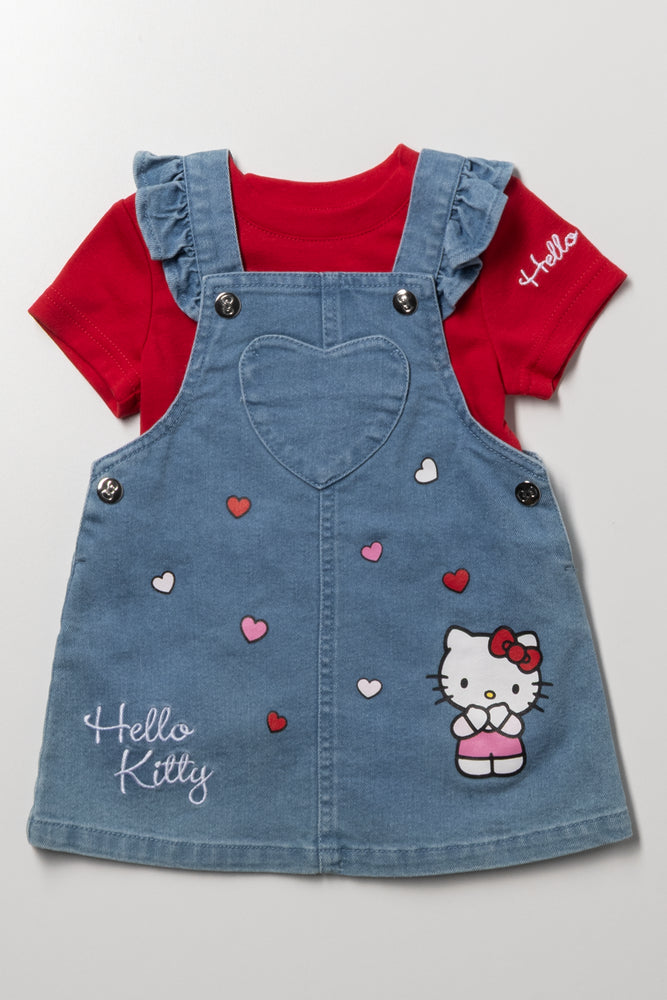 Hello Kitty Pinafore Set Blue And Red