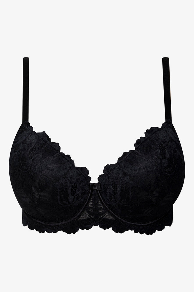 Plus Size 2 Pack Lace Balconette Bras Black And Natural
