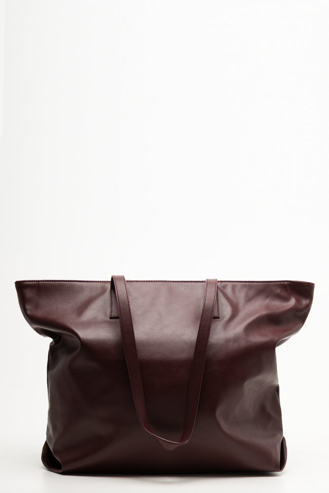 Patent Tote Bag Burgundy (2)