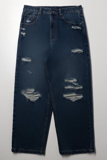 Baggy Denim Jeans Dark Blue
