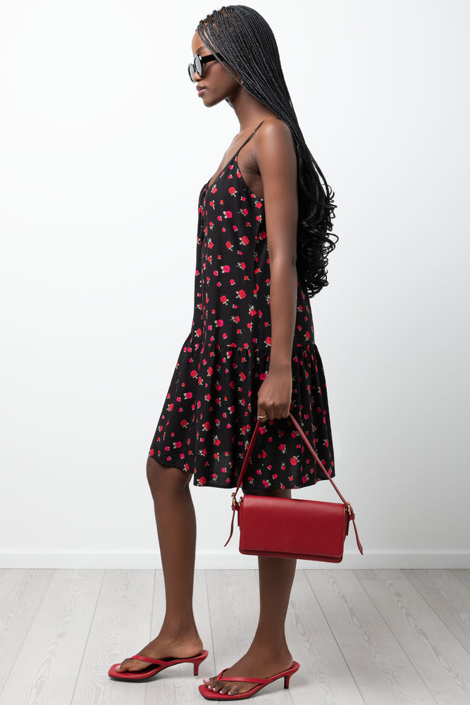 Rose Strappy Dress Black