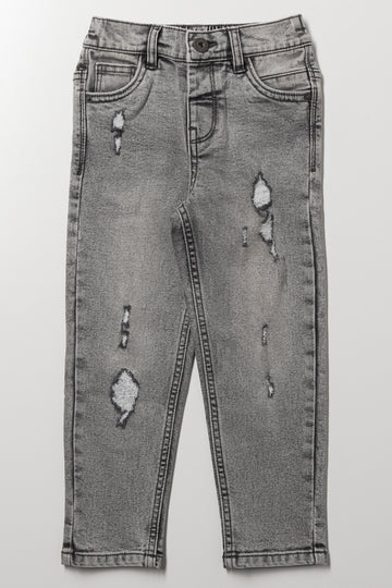 Rip And Repair Skinny Denim Jeans Grey