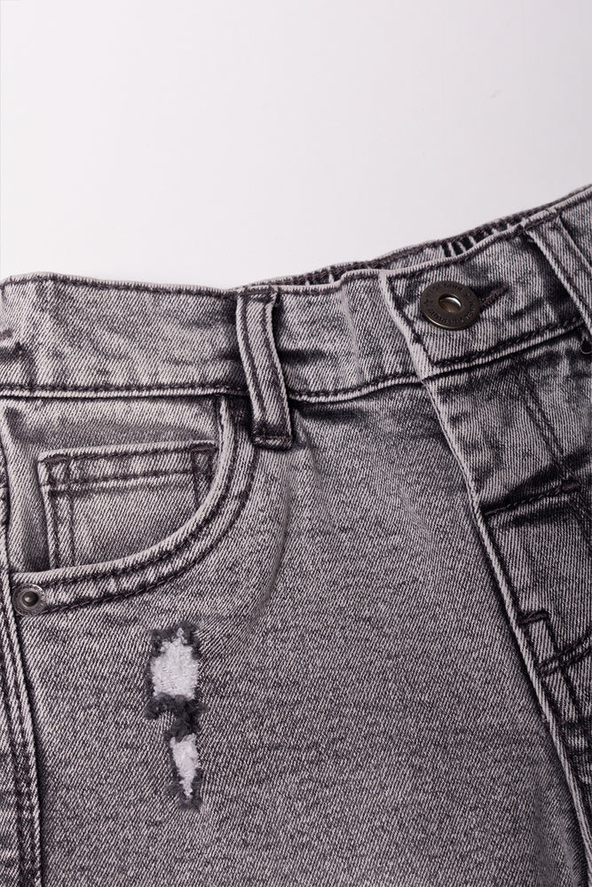 Rip And Repair Skinny Denim Jeans Grey (1)