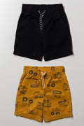 2 Pack Digger Shorts Yellow And Black