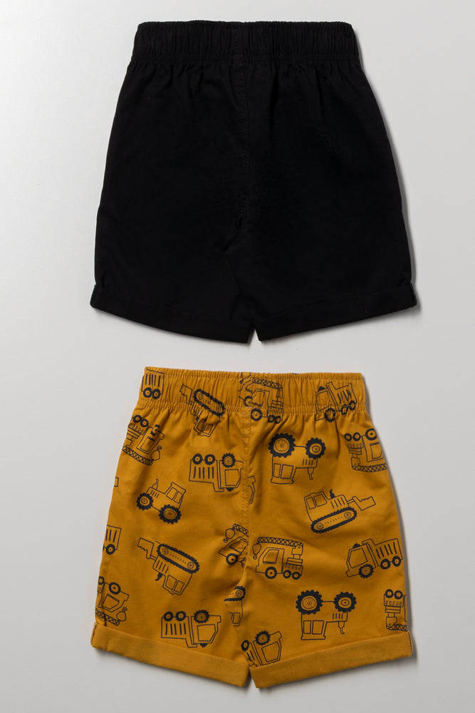 2 Pack Digger Shorts Yellow And Black (2)