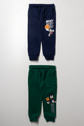 Mickey Mouse 2 Pack Trackpants Green And Navy
