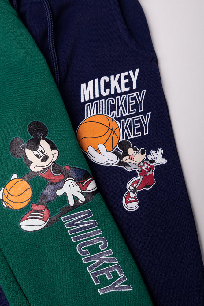 Mickey Mouse 2 Pack Trackpants Green And Navy (1)