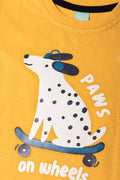 Paws On Wheels Short Sleeve T-Shirt Yellow (1)