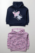2 Pack Butterfly Hoodies Navy And Pink