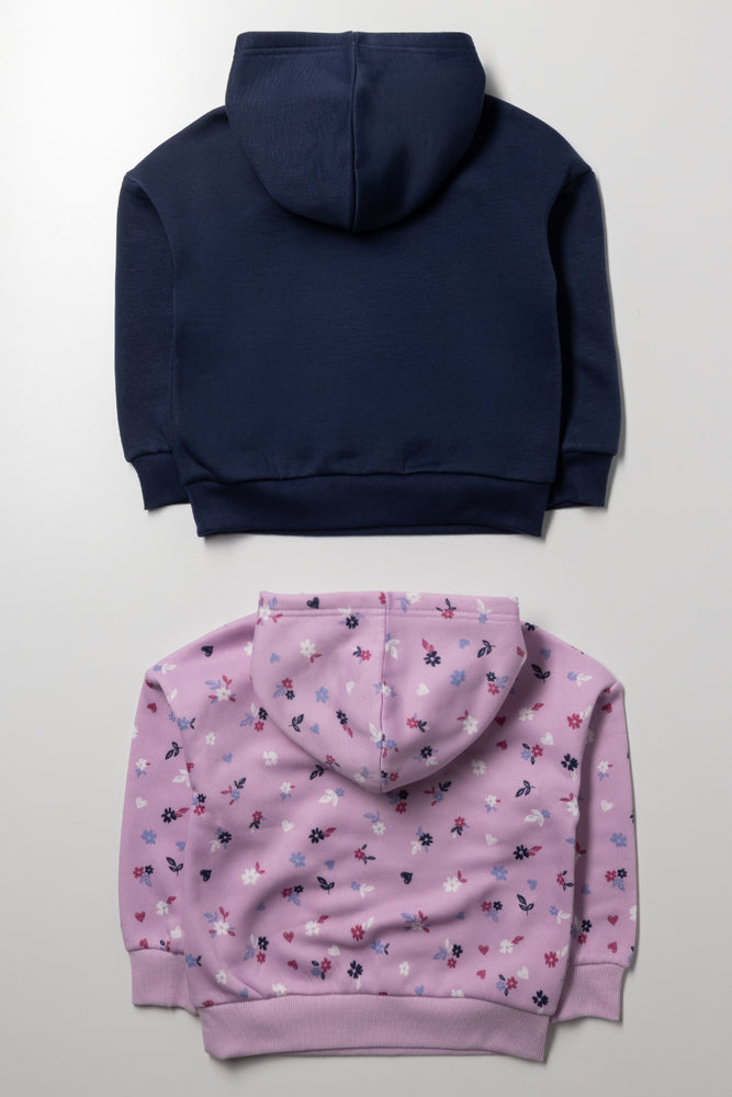 2 Pack Butterfly Hoodies Navy And Pink (2)