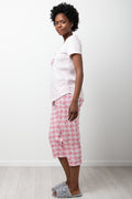 Cherry Check Capri Pyjamas Pink (1)