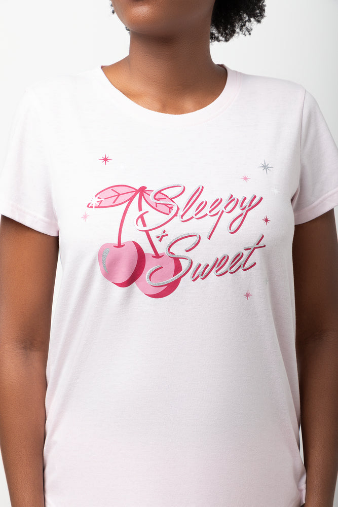 Cherry Check Capri Pyjamas Pink (3)