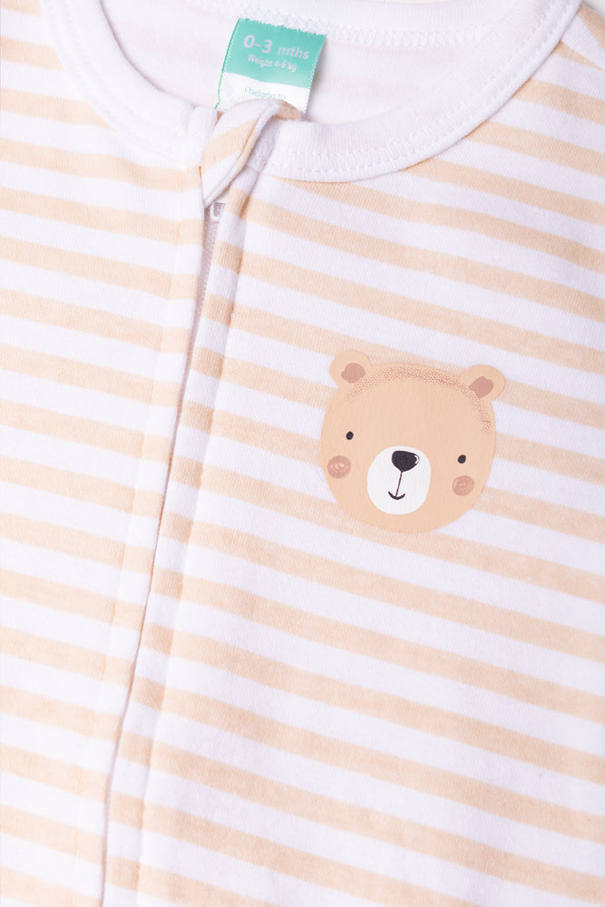 Stripe Babygrow Natural (1)