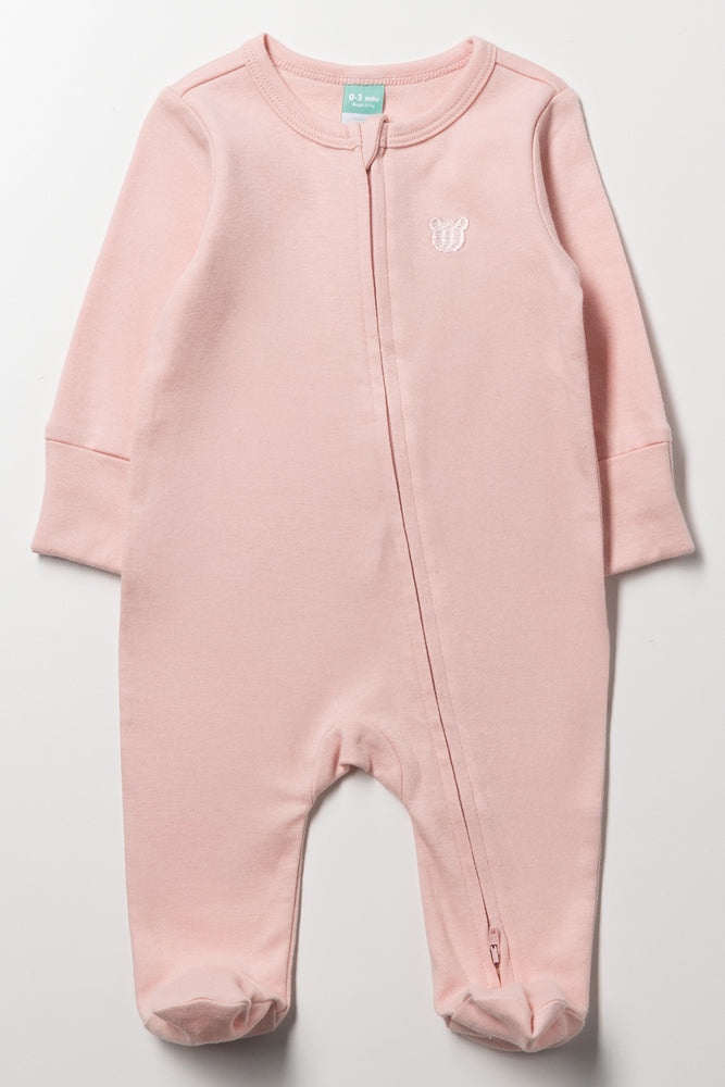 Zip Babygrow Pink