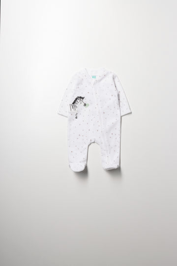 Zebra Babygrow White