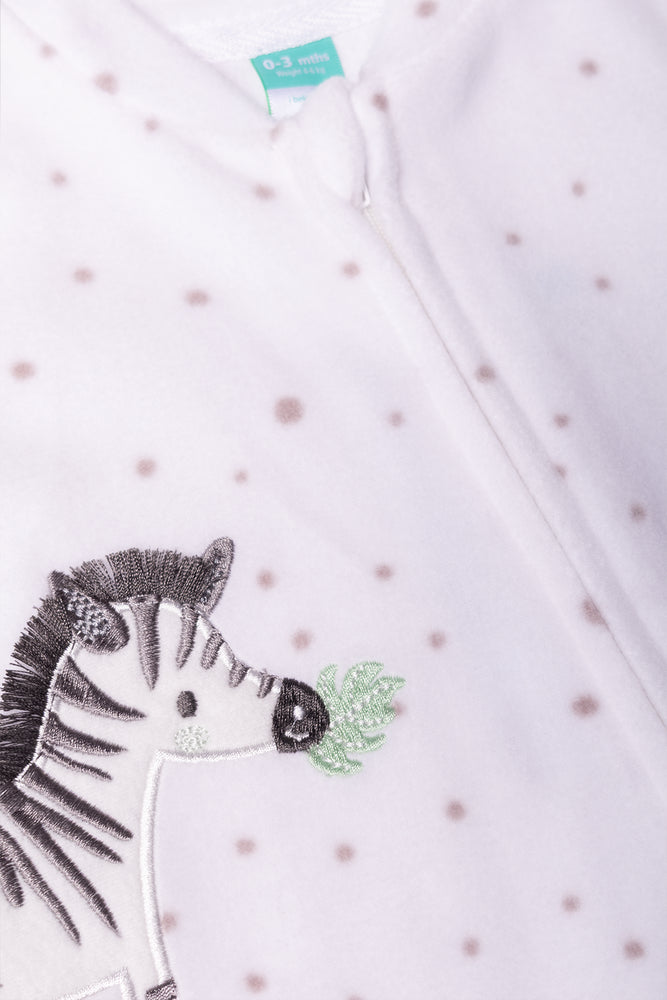Zebra Babygrow White