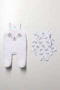 Sherpa Dungaree Set White