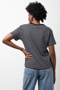 Stripe Short Sleeve T-Shirt Black And White (1)