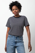 Stripe Short Sleeve T-Shirt Black And White