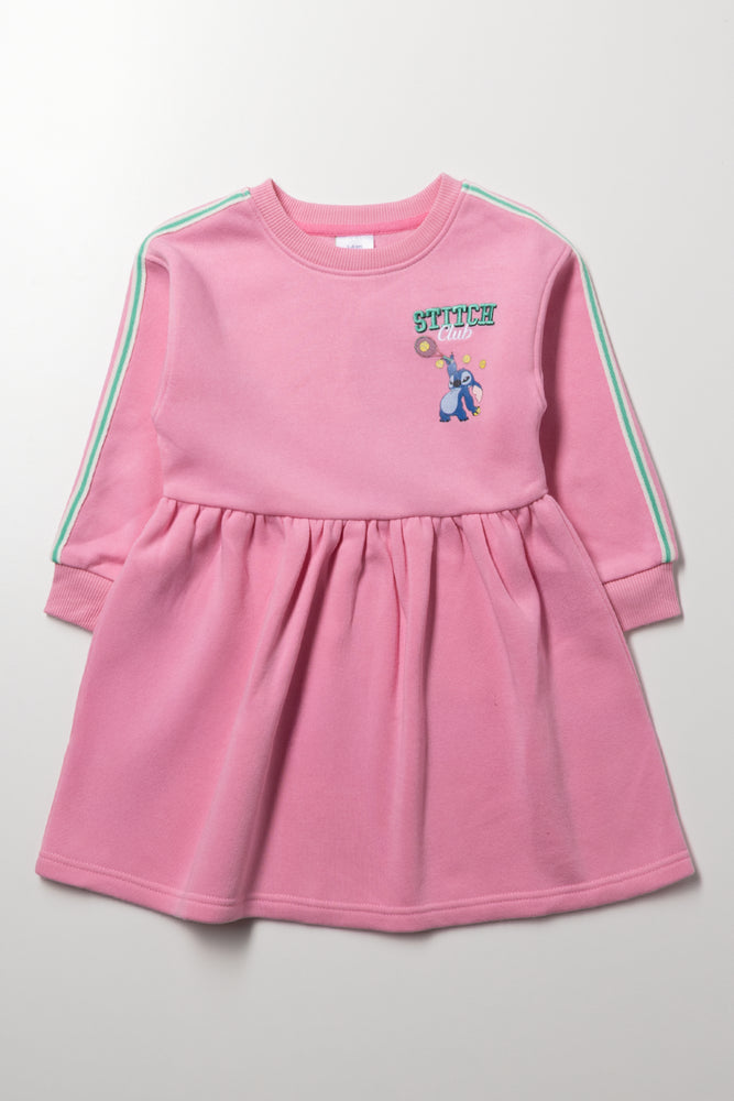 Lilo And Stitch Babydoll Fleece Dress Pink