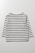 Long Sleeve Stripe T-Shirt Black And White (2)