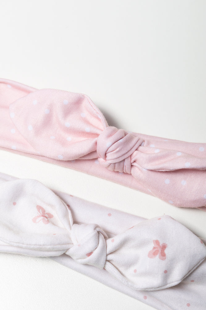 2 Pack Headbands Pink And Cream (1)