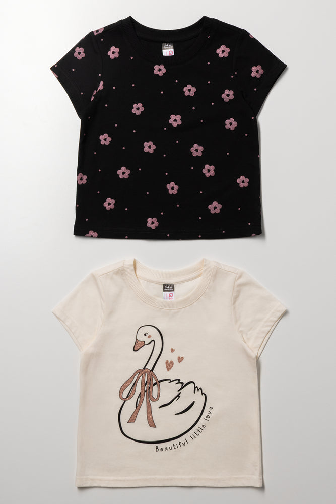 Graphic Swan Print T-Shirt Pack