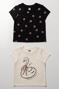 Graphic Swan Print T-Shirt Pack