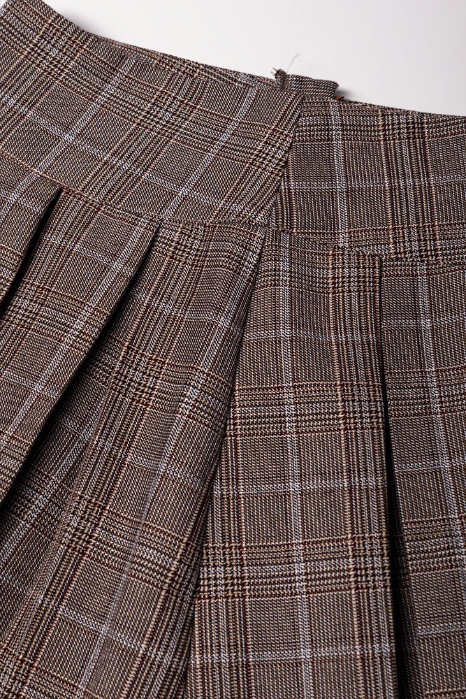 Check Pleated Skirt