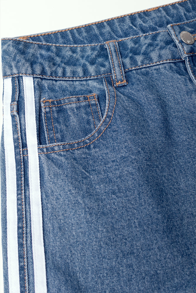 Wide Leg Denim Jeans Blue (1)