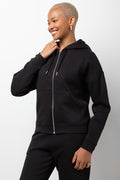 Zip Through Hoodie Black