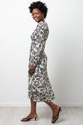 Paisley Crinkle Dress Black And White (1)