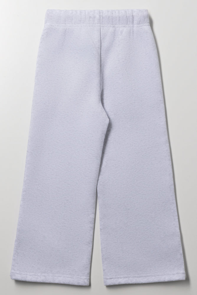 Side Slit Wide Leg Trackpants Light Grey (6)
